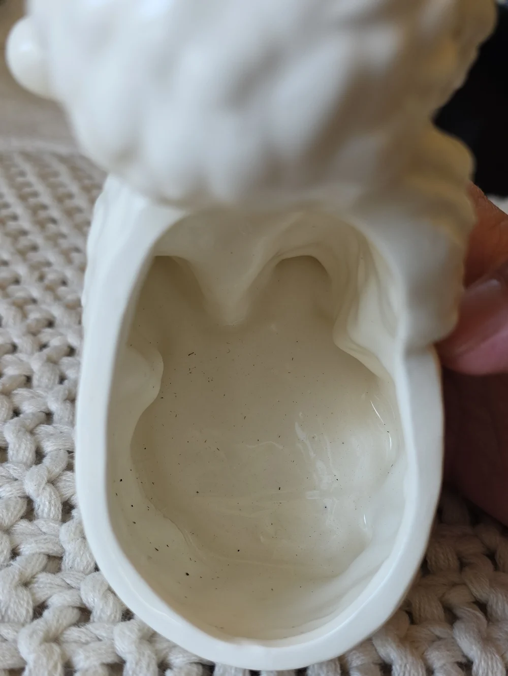 VTG Mid Century Relpo Japan White Poodle Ceramic Planter